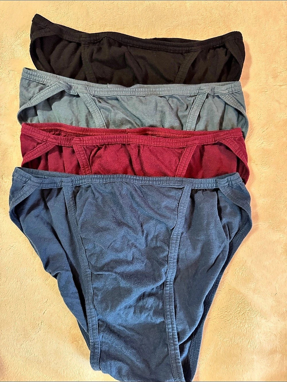 Men’s Life Cotton 4-Pack in Blue, Black & Burgundy Size Large